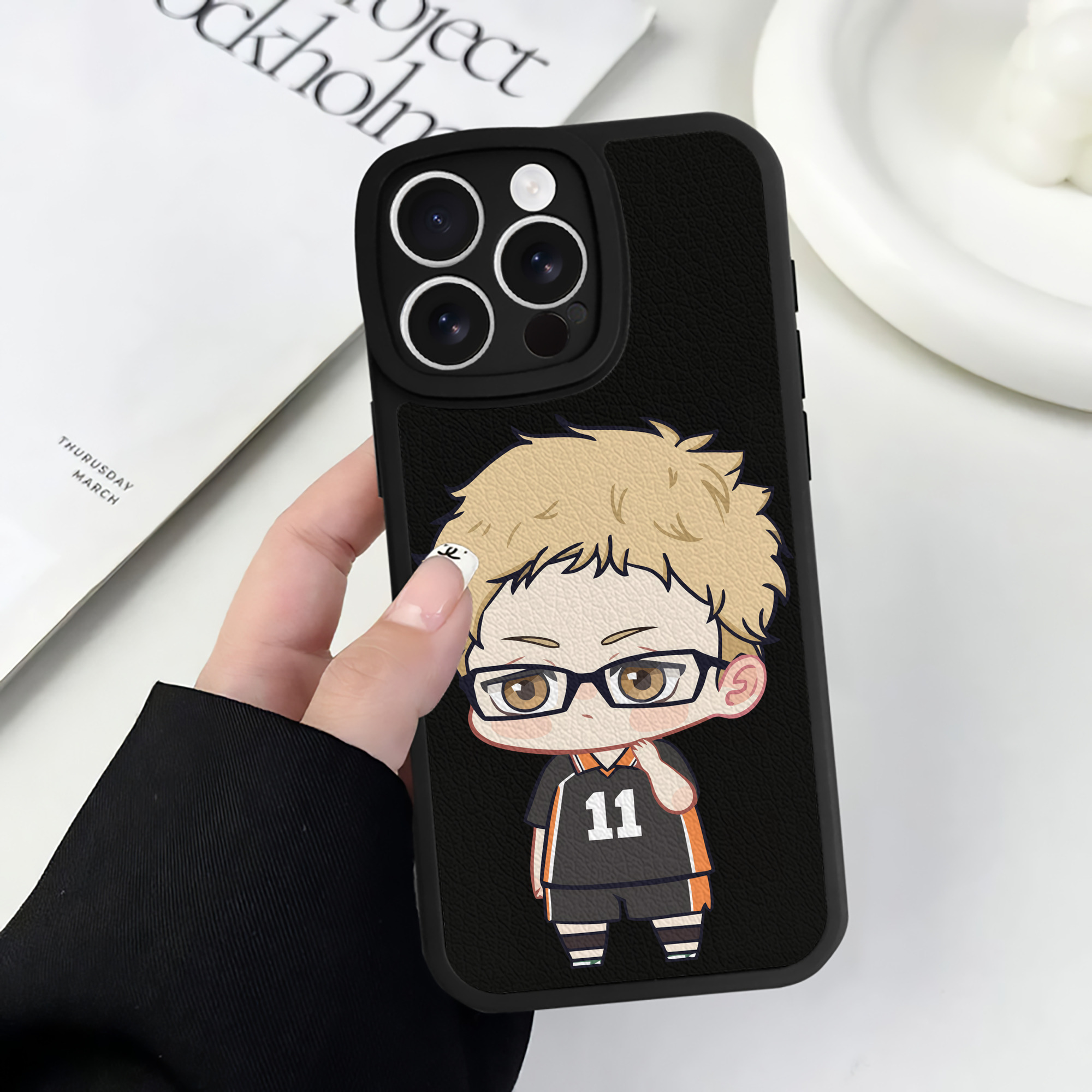 （画像用） ハイキュー!! Haikyu!! 【iPhone 16シリーズ対応】シリコンスマホケース（レザー調） 材質：シリコン